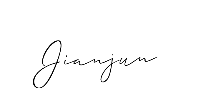 Also we have Jianjun name is the best signature style. Create professional handwritten signature collection using Allison_Script autograph style. Jianjun signature style 2 images and pictures png