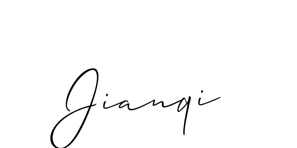 Design your own signature with our free online signature maker. With this signature software, you can create a handwritten (Allison_Script) signature for name Jianqi. Jianqi signature style 2 images and pictures png