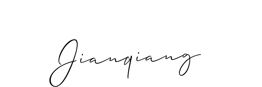 The best way (Allison_Script) to make a short signature is to pick only two or three words in your name. The name Jianqiang include a total of six letters. For converting this name. Jianqiang signature style 2 images and pictures png