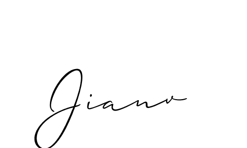 The best way (Allison_Script) to make a short signature is to pick only two or three words in your name. The name Jianv include a total of six letters. For converting this name. Jianv signature style 2 images and pictures png