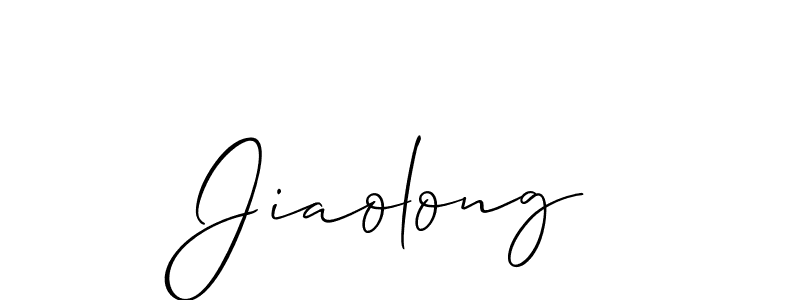 Use a signature maker to create a handwritten signature online. With this signature software, you can design (Allison_Script) your own signature for name Jiaolong. Jiaolong signature style 2 images and pictures png