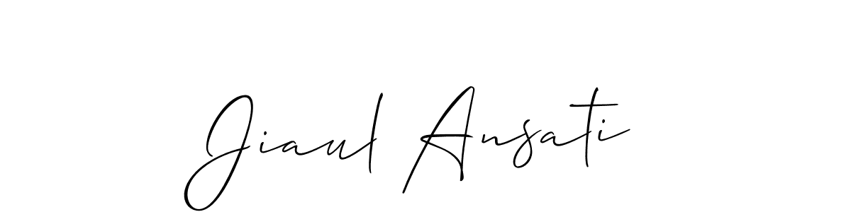 How to make Jiaul Ansati signature? Allison_Script is a professional autograph style. Create handwritten signature for Jiaul Ansati name. Jiaul Ansati signature style 2 images and pictures png