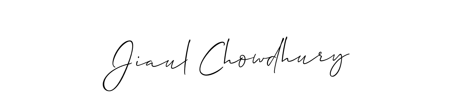Allison_Script is a professional signature style that is perfect for those who want to add a touch of class to their signature. It is also a great choice for those who want to make their signature more unique. Get Jiaul Chowdhury name to fancy signature for free. Jiaul Chowdhury signature style 2 images and pictures png