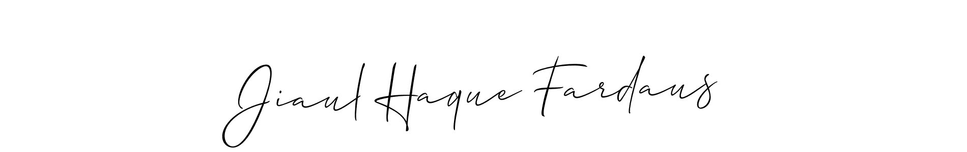 Create a beautiful signature design for name Jiaul Haque Fardaus. With this signature (Allison_Script) fonts, you can make a handwritten signature for free. Jiaul Haque Fardaus signature style 2 images and pictures png