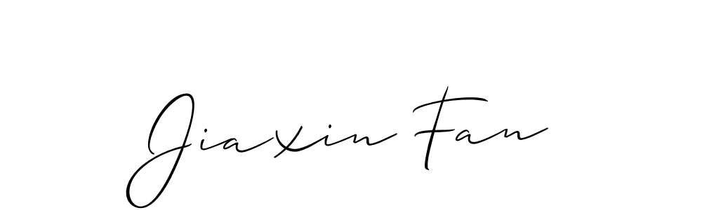 Allison_Script is a professional signature style that is perfect for those who want to add a touch of class to their signature. It is also a great choice for those who want to make their signature more unique. Get Jiaxin Fan name to fancy signature for free. Jiaxin Fan signature style 2 images and pictures png