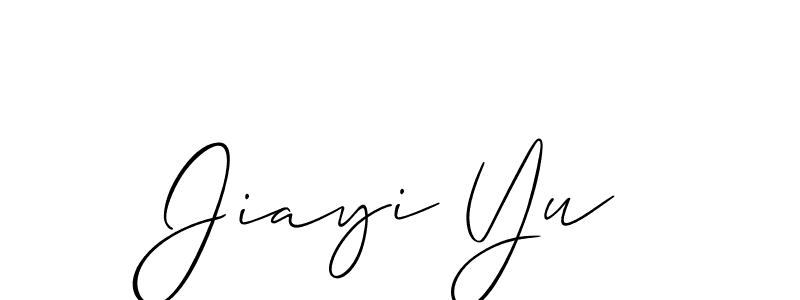 Also You can easily find your signature by using the search form. We will create Jiayi Yu name handwritten signature images for you free of cost using Allison_Script sign style. Jiayi Yu signature style 2 images and pictures png