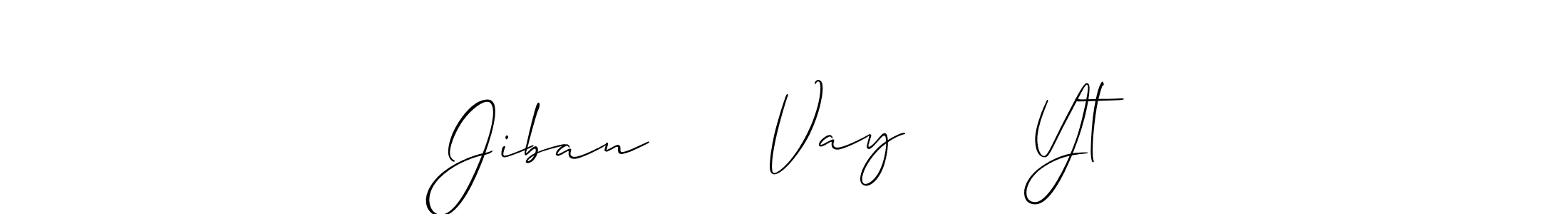 Allison_Script is a professional signature style that is perfect for those who want to add a touch of class to their signature. It is also a great choice for those who want to make their signature more unique. Get Jiban      Vay      Yt name to fancy signature for free. Jiban      Vay      Yt signature style 2 images and pictures png