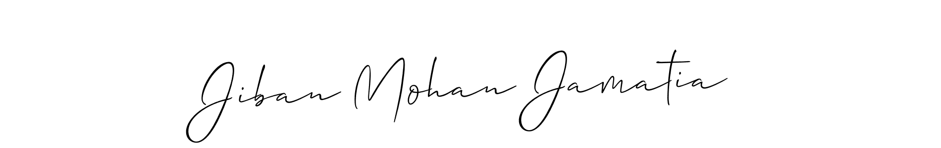 Create a beautiful signature design for name Jiban Mohan Jamatia. With this signature (Allison_Script) fonts, you can make a handwritten signature for free. Jiban Mohan Jamatia signature style 2 images and pictures png