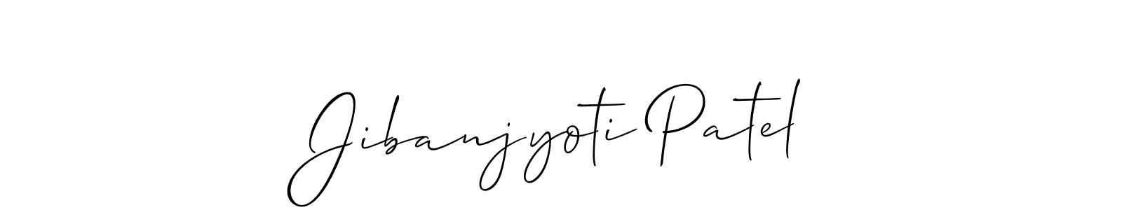 The best way (Allison_Script) to make a short signature is to pick only two or three words in your name. The name Jibanjyoti Patel include a total of six letters. For converting this name. Jibanjyoti Patel signature style 2 images and pictures png