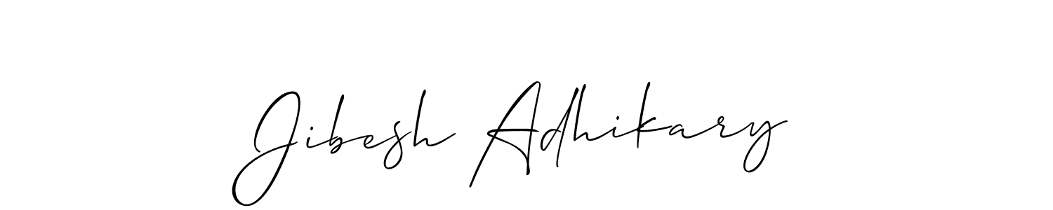 Create a beautiful signature design for name Jibesh Adhikary. With this signature (Allison_Script) fonts, you can make a handwritten signature for free. Jibesh Adhikary signature style 2 images and pictures png