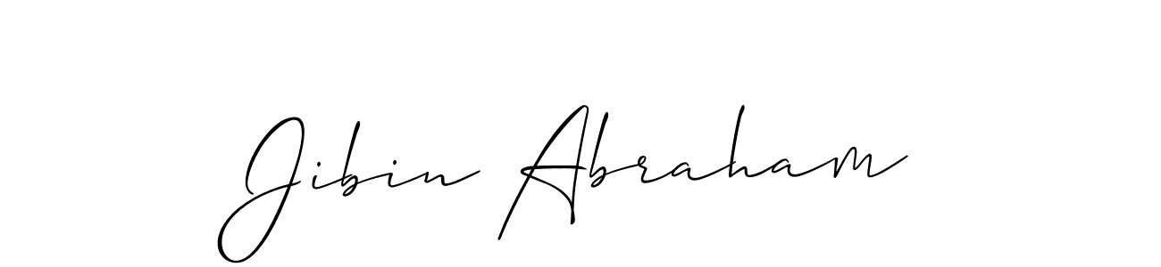 Allison_Script is a professional signature style that is perfect for those who want to add a touch of class to their signature. It is also a great choice for those who want to make their signature more unique. Get Jibin Abraham name to fancy signature for free. Jibin Abraham signature style 2 images and pictures png