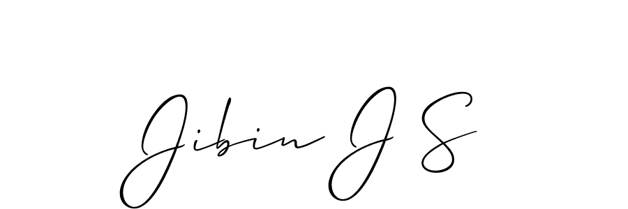 How to make Jibin J S signature? Allison_Script is a professional autograph style. Create handwritten signature for Jibin J S name. Jibin J S signature style 2 images and pictures png