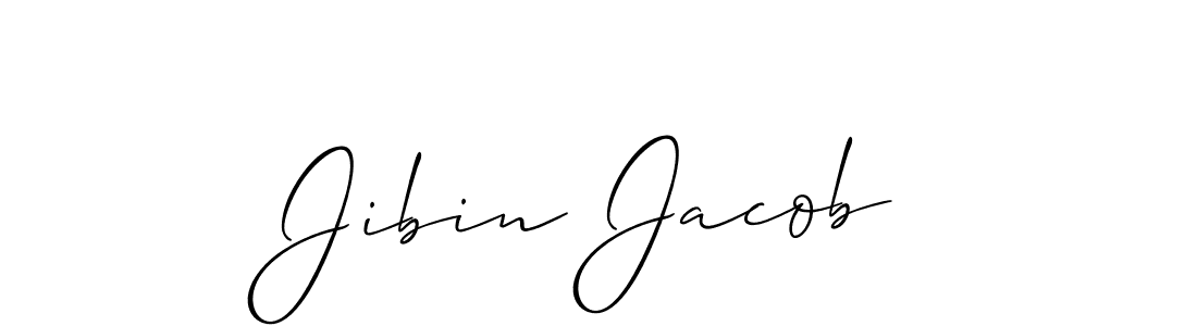 Create a beautiful signature design for name Jibin Jacob. With this signature (Allison_Script) fonts, you can make a handwritten signature for free. Jibin Jacob signature style 2 images and pictures png