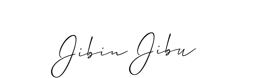 Create a beautiful signature design for name Jibin Jibu. With this signature (Allison_Script) fonts, you can make a handwritten signature for free. Jibin Jibu signature style 2 images and pictures png