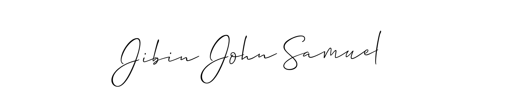 Also we have Jibin John Samuel name is the best signature style. Create professional handwritten signature collection using Allison_Script autograph style. Jibin John Samuel signature style 2 images and pictures png