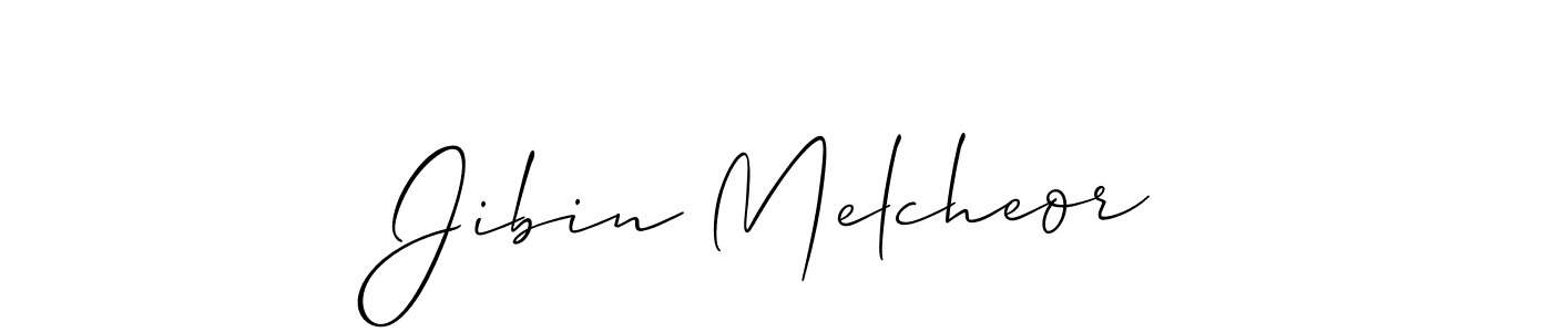 Jibin Melcheor stylish signature style. Best Handwritten Sign (Allison_Script) for my name. Handwritten Signature Collection Ideas for my name Jibin Melcheor. Jibin Melcheor signature style 2 images and pictures png