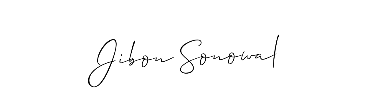 You should practise on your own different ways (Allison_Script) to write your name (Jibon Sonowal) in signature. don't let someone else do it for you. Jibon Sonowal signature style 2 images and pictures png