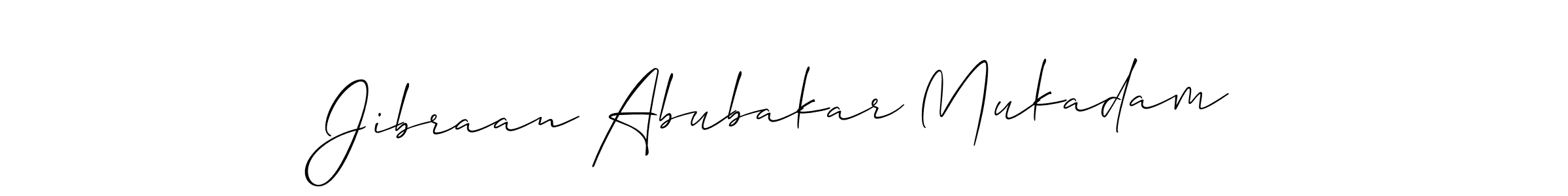 This is the best signature style for the Jibraan Abubakar Mukadam name. Also you like these signature font (Allison_Script). Mix name signature. Jibraan Abubakar Mukadam signature style 2 images and pictures png