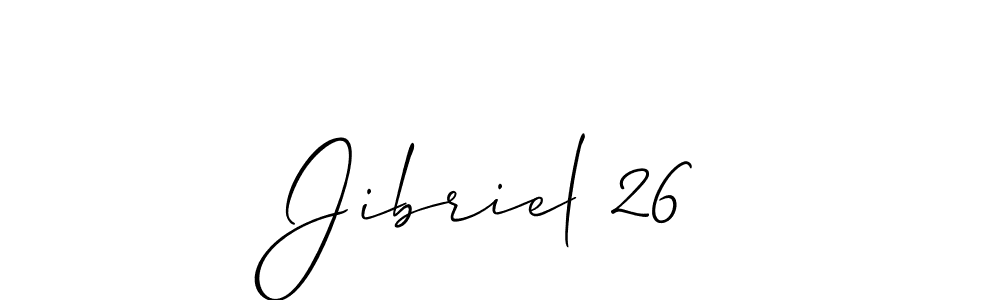 How to make Jibriel 26 signature? Allison_Script is a professional autograph style. Create handwritten signature for Jibriel 26 name. Jibriel 26 signature style 2 images and pictures png