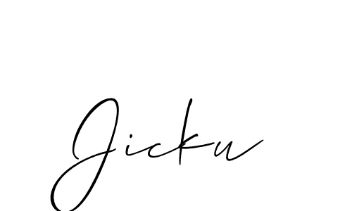 How to Draw Jicku signature style? Allison_Script is a latest design signature styles for name Jicku. Jicku signature style 2 images and pictures png