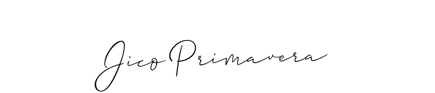 Use a signature maker to create a handwritten signature online. With this signature software, you can design (Allison_Script) your own signature for name Jico Primavera. Jico Primavera signature style 2 images and pictures png