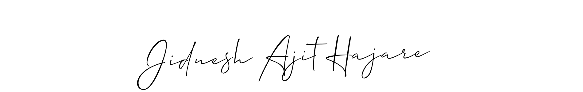 Use a signature maker to create a handwritten signature online. With this signature software, you can design (Allison_Script) your own signature for name Jidnesh Ajit Hajare. Jidnesh Ajit Hajare signature style 2 images and pictures png