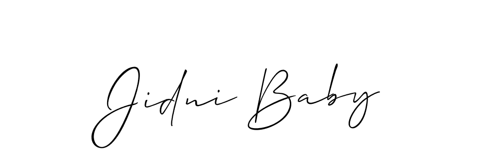 Also You can easily find your signature by using the search form. We will create Jidni Baby name handwritten signature images for you free of cost using Allison_Script sign style. Jidni Baby signature style 2 images and pictures png