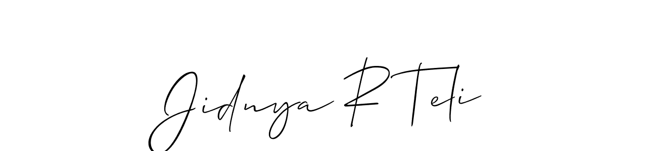 How to make Jidnya R Teli signature? Allison_Script is a professional autograph style. Create handwritten signature for Jidnya R Teli name. Jidnya R Teli signature style 2 images and pictures png