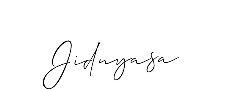 Use a signature maker to create a handwritten signature online. With this signature software, you can design (Allison_Script) your own signature for name Jidnyasa. Jidnyasa signature style 2 images and pictures png