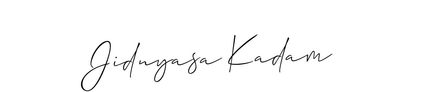 This is the best signature style for the Jidnyasa Kadam name. Also you like these signature font (Allison_Script). Mix name signature. Jidnyasa Kadam signature style 2 images and pictures png