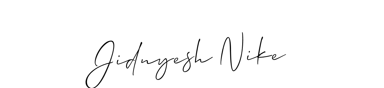 It looks lik you need a new signature style for name Jidnyesh Nike. Design unique handwritten (Allison_Script) signature with our free signature maker in just a few clicks. Jidnyesh Nike signature style 2 images and pictures png