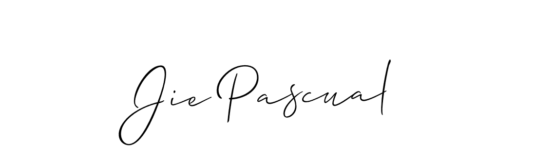 The best way (Allison_Script) to make a short signature is to pick only two or three words in your name. The name Jie Pascual include a total of six letters. For converting this name. Jie Pascual signature style 2 images and pictures png