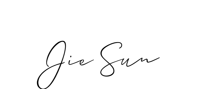 if you are searching for the best signature style for your name Jie Sun. so please give up your signature search. here we have designed multiple signature styles  using Allison_Script. Jie Sun signature style 2 images and pictures png