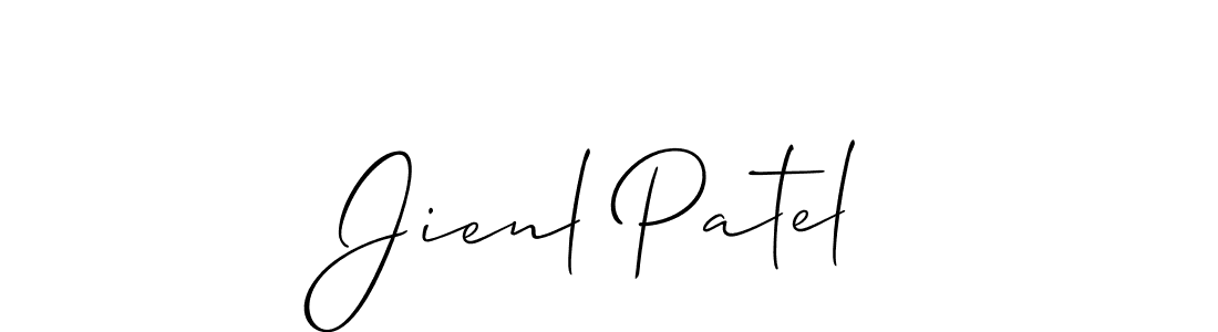 How to make Jienl Patel name signature. Use Allison_Script style for creating short signs online. This is the latest handwritten sign. Jienl Patel signature style 2 images and pictures png