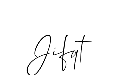 It looks lik you need a new signature style for name Jifqt. Design unique handwritten (Allison_Script) signature with our free signature maker in just a few clicks. Jifqt signature style 2 images and pictures png