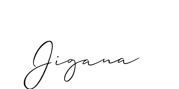 Create a beautiful signature design for name Jigana. With this signature (Allison_Script) fonts, you can make a handwritten signature for free. Jigana signature style 2 images and pictures png