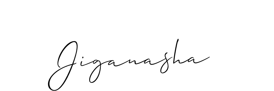 How to make Jiganasha signature? Allison_Script is a professional autograph style. Create handwritten signature for Jiganasha name. Jiganasha signature style 2 images and pictures png