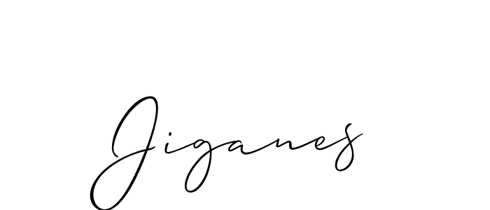 How to Draw Jiganes signature style? Allison_Script is a latest design signature styles for name Jiganes. Jiganes signature style 2 images and pictures png