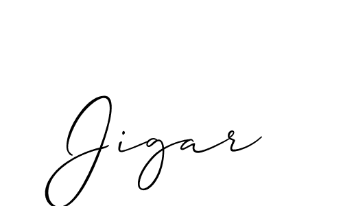 Use a signature maker to create a handwritten signature online. With this signature software, you can design (Allison_Script) your own signature for name Jigar. Jigar signature style 2 images and pictures png