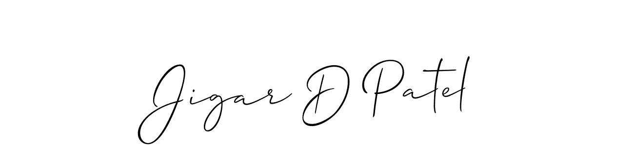 How to make Jigar D Patel name signature. Use Allison_Script style for creating short signs online. This is the latest handwritten sign. Jigar D Patel signature style 2 images and pictures png