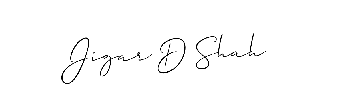 How to make Jigar D Shah name signature. Use Allison_Script style for creating short signs online. This is the latest handwritten sign. Jigar D Shah signature style 2 images and pictures png