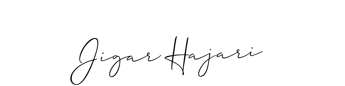 It looks lik you need a new signature style for name Jigar Hajari. Design unique handwritten (Allison_Script) signature with our free signature maker in just a few clicks. Jigar Hajari signature style 2 images and pictures png