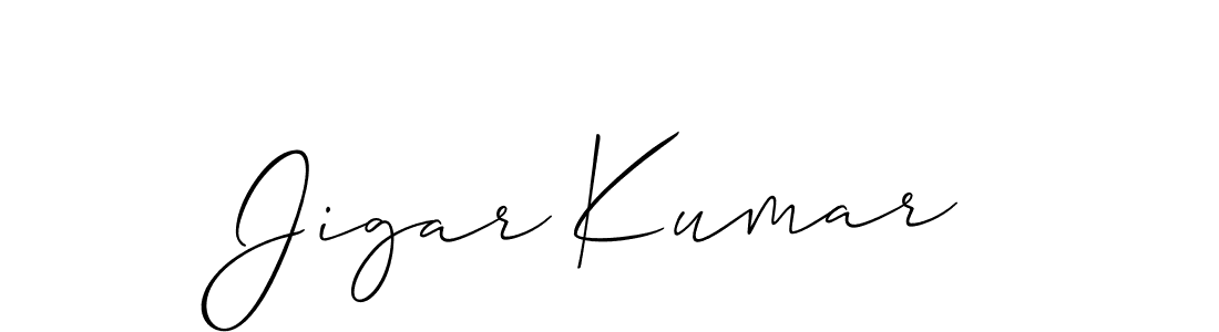 How to make Jigar Kumar signature? Allison_Script is a professional autograph style. Create handwritten signature for Jigar Kumar name. Jigar Kumar signature style 2 images and pictures png