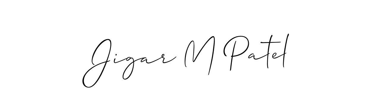 Make a short Jigar M Patel signature style. Manage your documents anywhere anytime using Allison_Script. Create and add eSignatures, submit forms, share and send files easily. Jigar M Patel signature style 2 images and pictures png