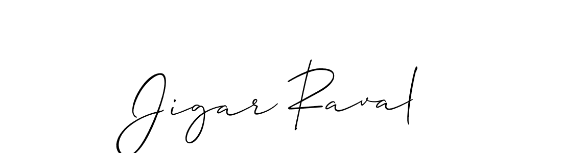 It looks lik you need a new signature style for name Jigar Raval. Design unique handwritten (Allison_Script) signature with our free signature maker in just a few clicks. Jigar Raval signature style 2 images and pictures png