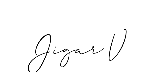Similarly Allison_Script is the best handwritten signature design. Signature creator online .You can use it as an online autograph creator for name Jigar V. Jigar V signature style 2 images and pictures png
