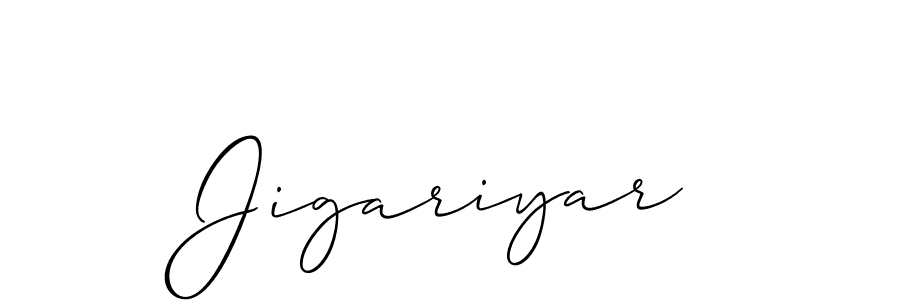 Also we have Jigariyar name is the best signature style. Create professional handwritten signature collection using Allison_Script autograph style. Jigariyar signature style 2 images and pictures png