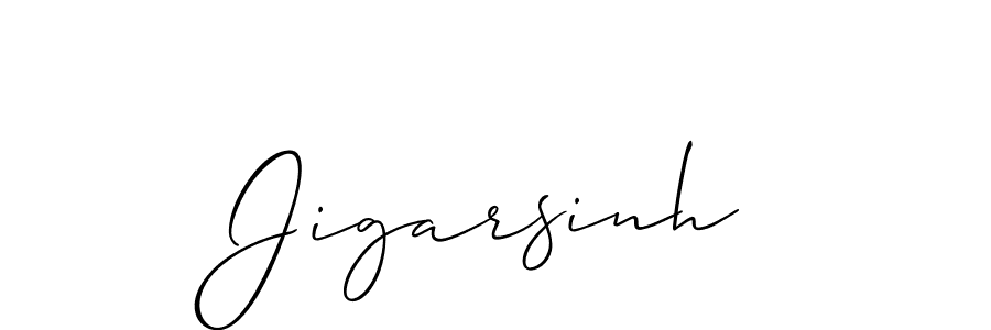 Create a beautiful signature design for name Jigarsinh. With this signature (Allison_Script) fonts, you can make a handwritten signature for free. Jigarsinh signature style 2 images and pictures png