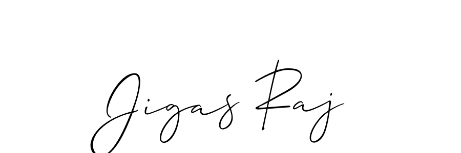 How to make Jigas Raj signature? Allison_Script is a professional autograph style. Create handwritten signature for Jigas Raj name. Jigas Raj signature style 2 images and pictures png