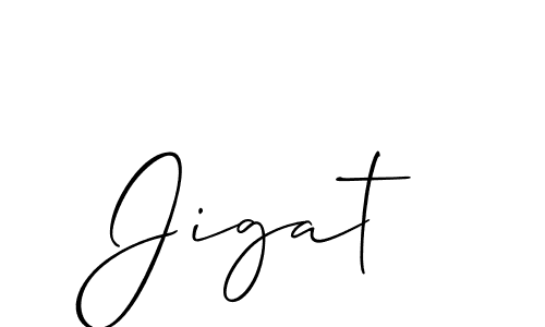 How to make Jigat signature? Allison_Script is a professional autograph style. Create handwritten signature for Jigat name. Jigat signature style 2 images and pictures png